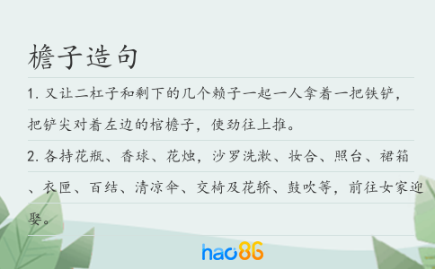 檐子造句