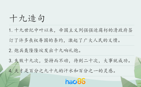 十九造句
