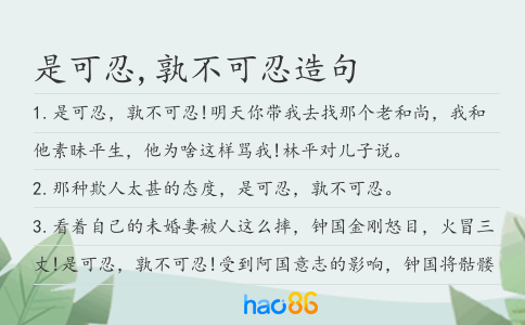 是可忍,孰不可忍造句