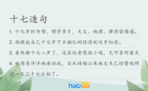 十七造句