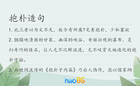 抱朴造句