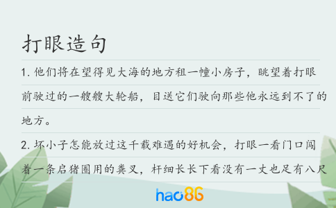 打眼造句