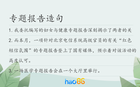 专题报告造句