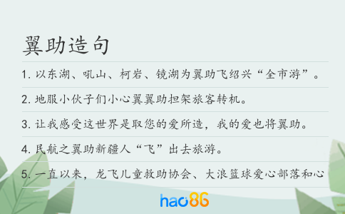 翼助造句