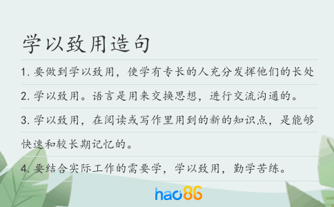 学以致用造句