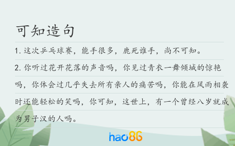 可知造句