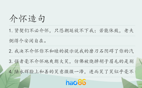介怀造句