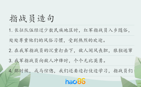 指战员造句