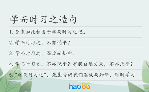学而时习之造句