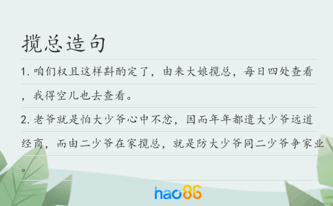 揽总造句