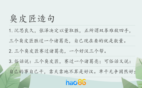 臭皮匠造句