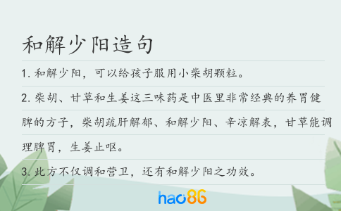 和解少阳造句