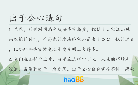 出于公心造句