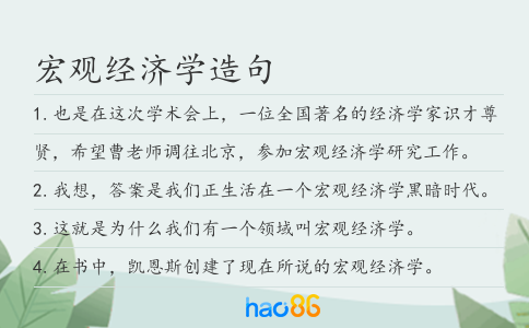 宏观经济学造句