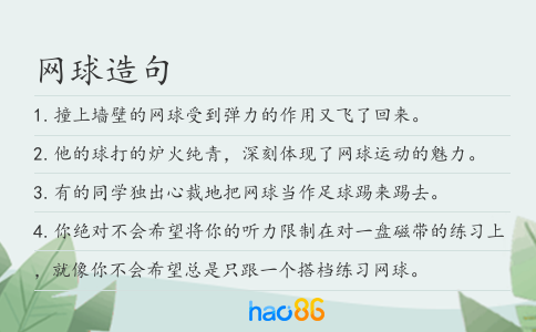 网球造句