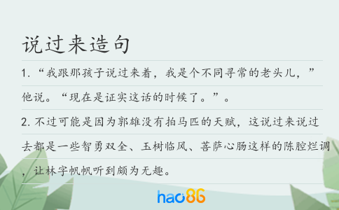 说过来造句