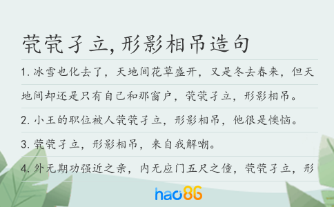 茕茕孑立,形影相吊造句