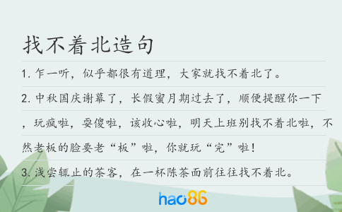 找不着北造句