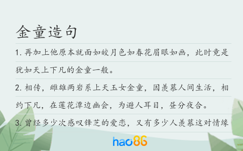 金童造句