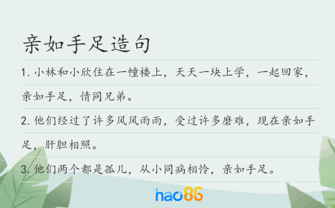 亲如手足造句