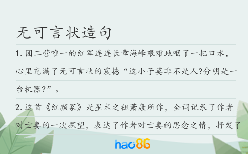 无可言状造句