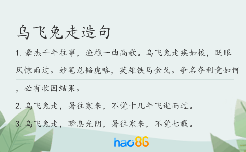 乌飞兔走造句