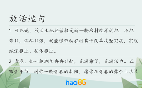 放活造句
