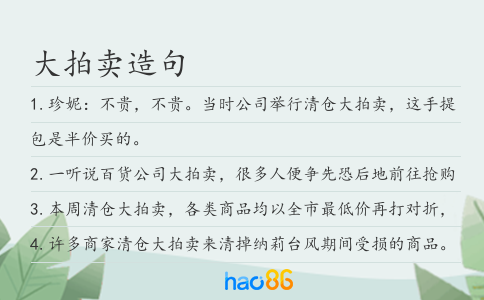 大拍卖造句