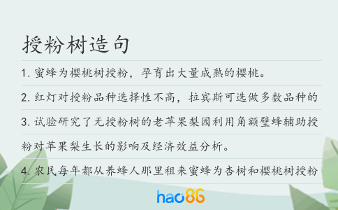 授粉树造句