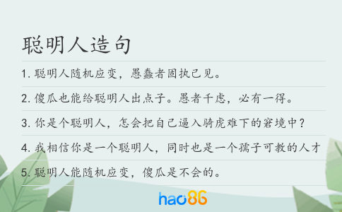 聪明人造句