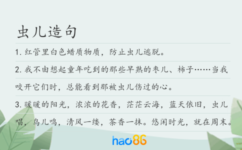 虫儿造句