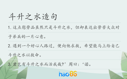 斗升之水造句