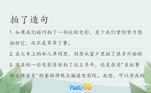 拍了造句