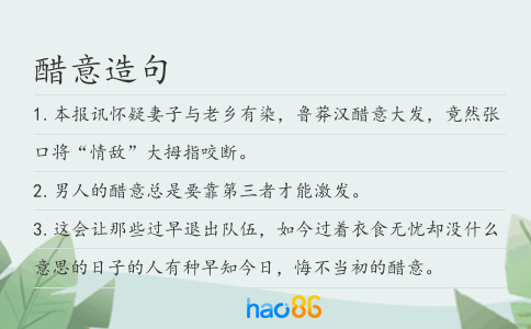 醋意造句