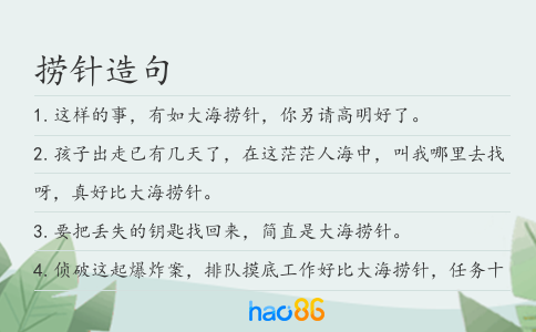 捞针造句