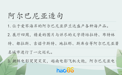 阿尔巴尼亚造句