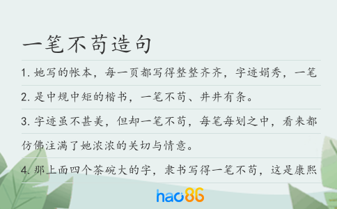 一笔不苟造句