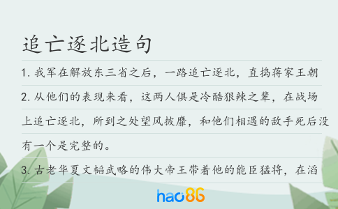 追亡逐北造句