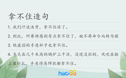 拿不住造句