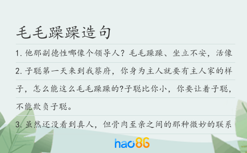毛毛躁躁造句