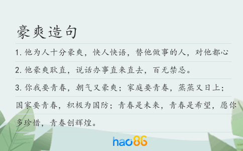 豪爽造句