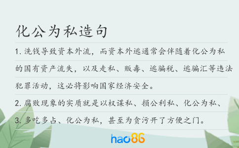 化公为私造句