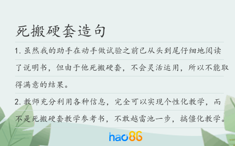 死搬硬套造句