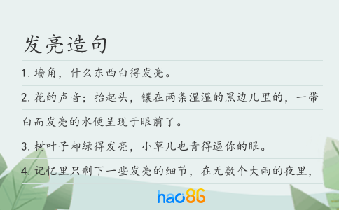 发亮造句