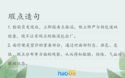 瑕点造句