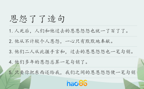 恩怨了了造句