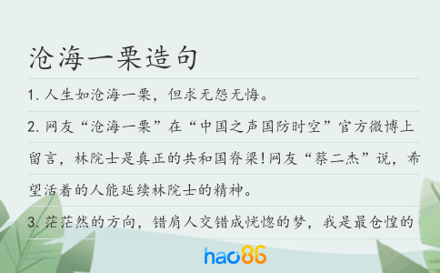 沧海一栗造句