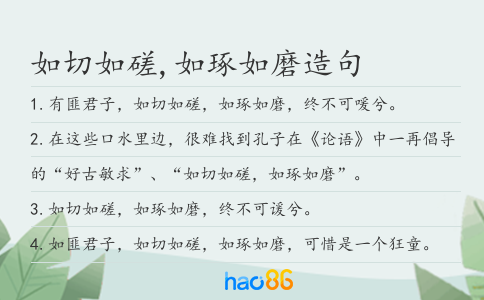 如切如磋,如琢如磨造句