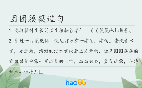 团团簇簇造句