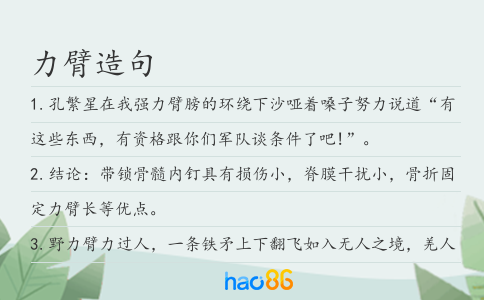 力臂造句